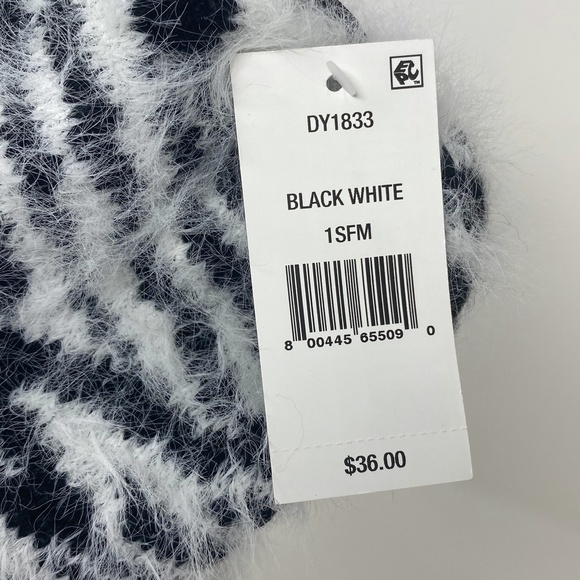 DKNY Fuzzy Animal Print Beanie Hat and Scarf Set - Picture 13 of 15